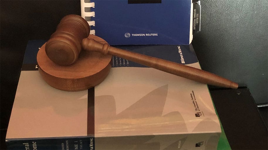 gavel on law book