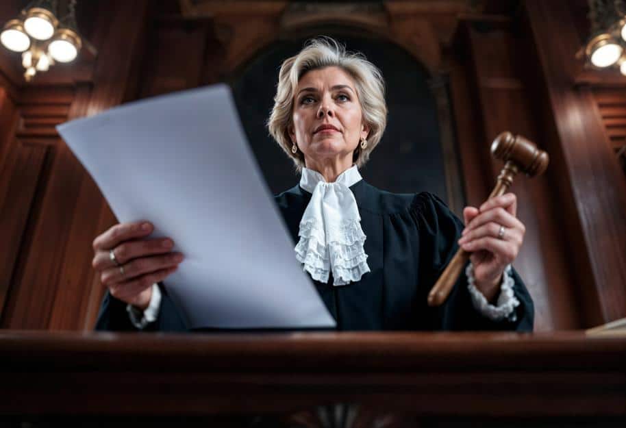 Portrait of a woman judge in court