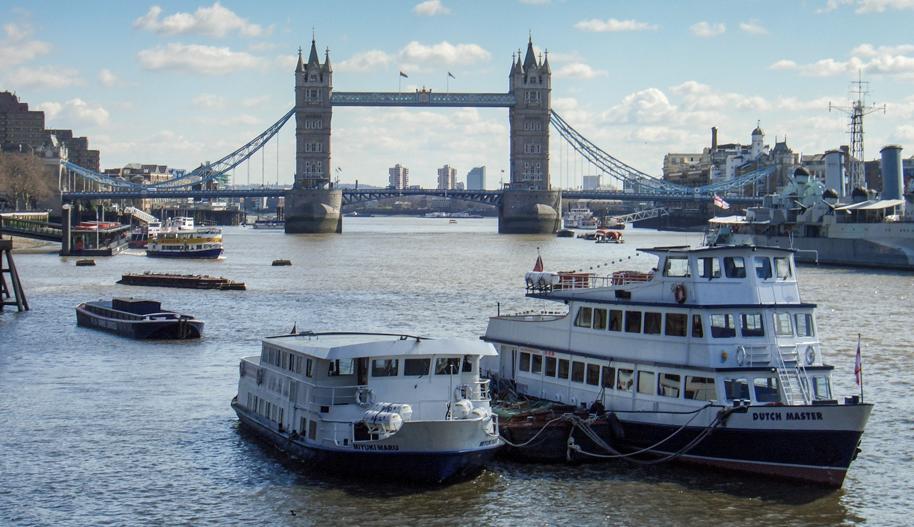 Several boats on the River Thames